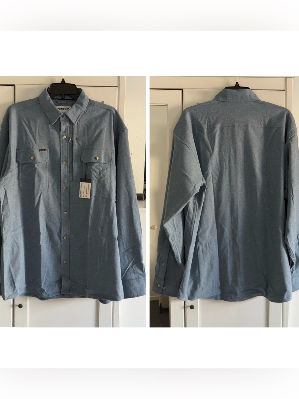 Poncho The Cordon Bleu Long Sleeve Shirt in Slate Heather Size Large Regular Fit